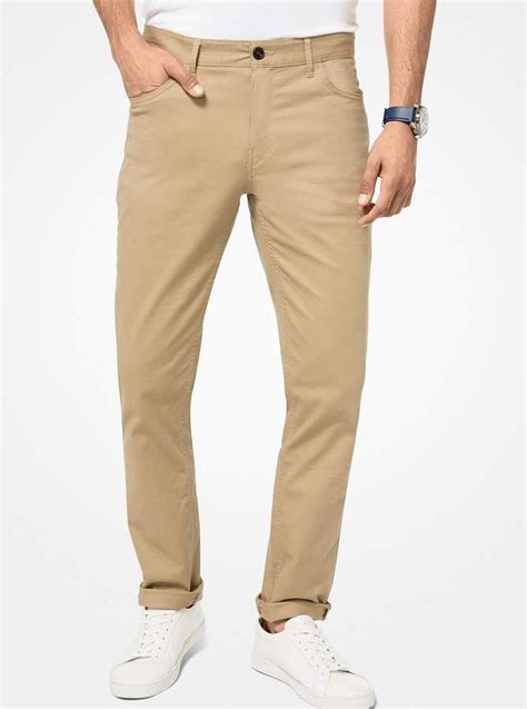 michael kors parker slim-fit khakis